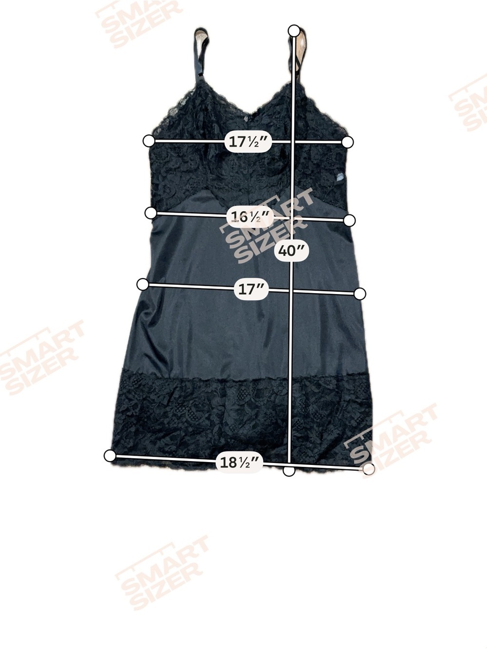 Vintage Vanity Fair Black Lace Bodice Full Slip Dress Size 36 Large Made in USA - Picture 6 of 9